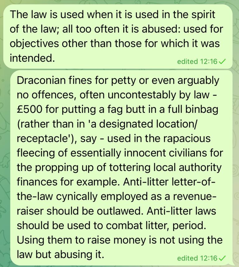 Abuse v use of the law