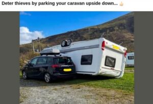 Upside down caravan joke